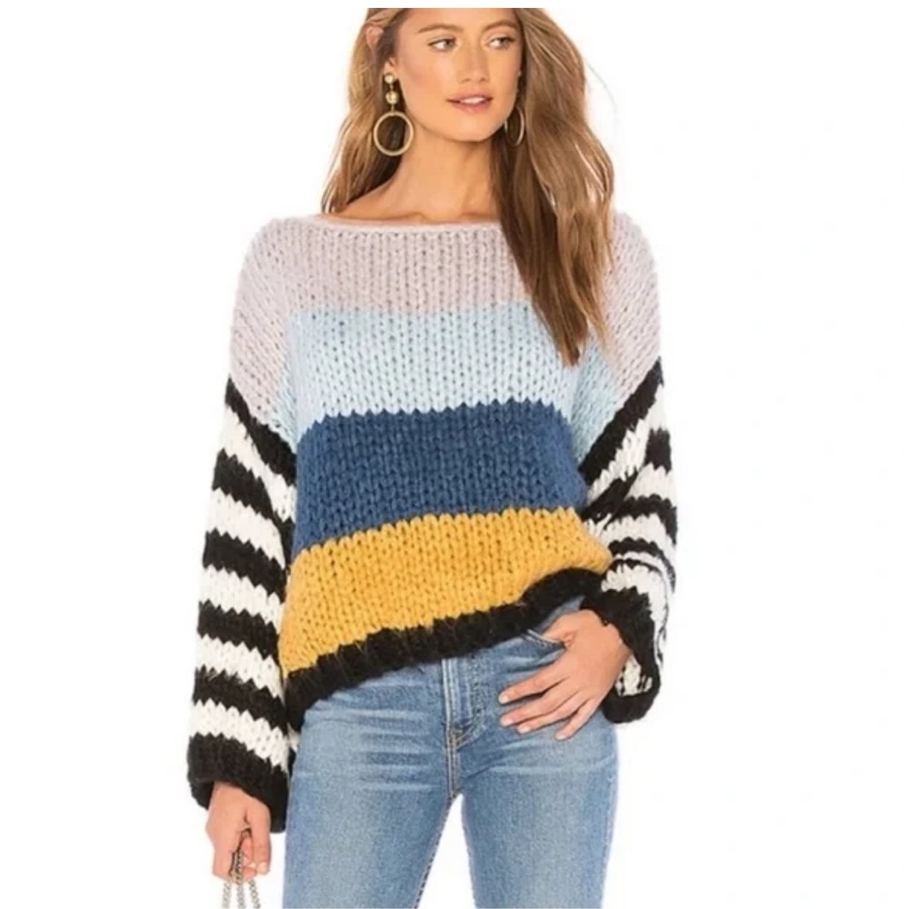 Blank NYC Miced signals oversized Striped Women's Sweater